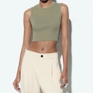 Open Back: Sage Zara Tank Cropped